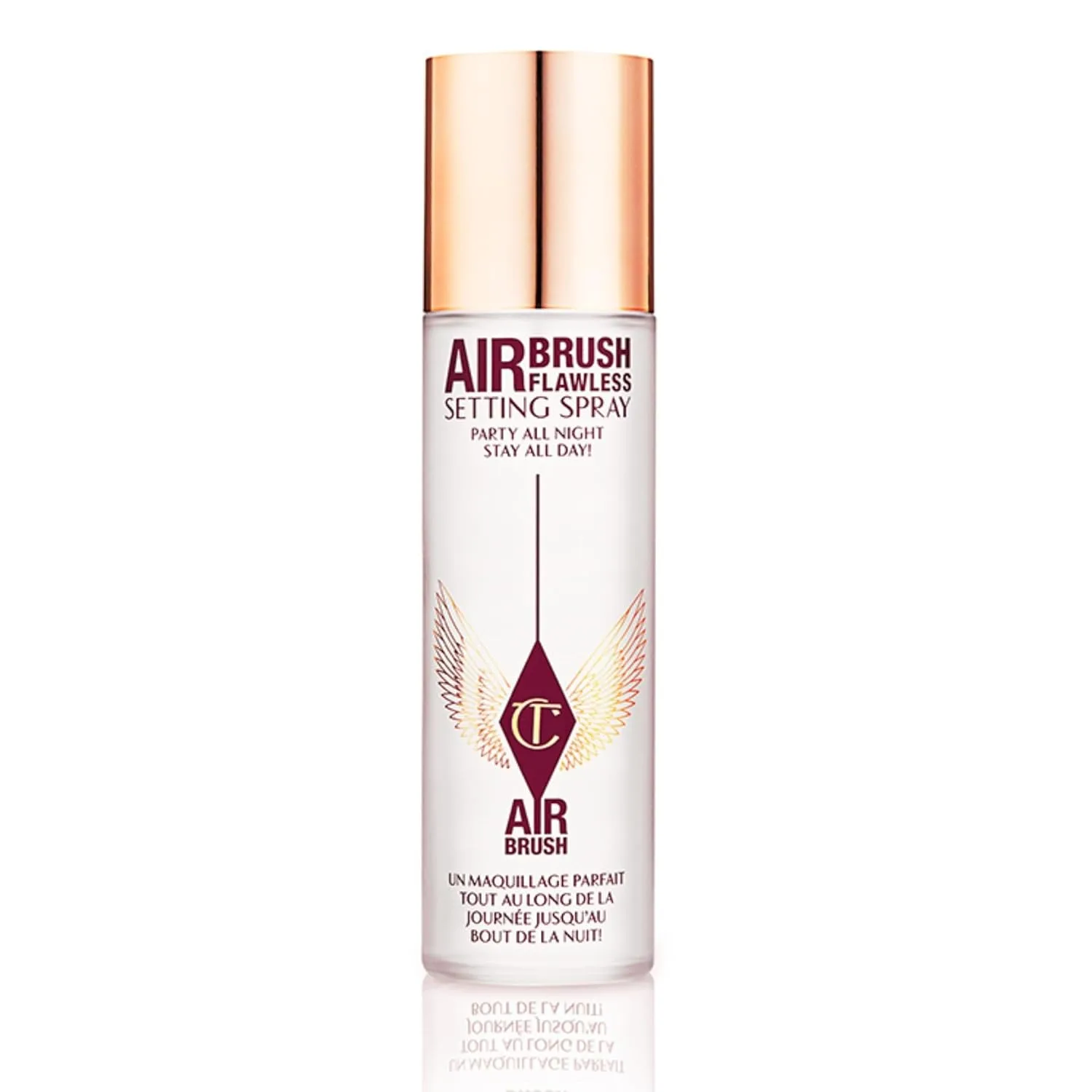 Фиксирующий спрей Charlotte Tilbury Airbrush Flawless Setting Spray - ультратонкий увлажняющий спрей для подготовки и фиксации макияжа до 16 часов - успокаивает, скрывает поры и смягчает кожу. 97,6 мл, Clear