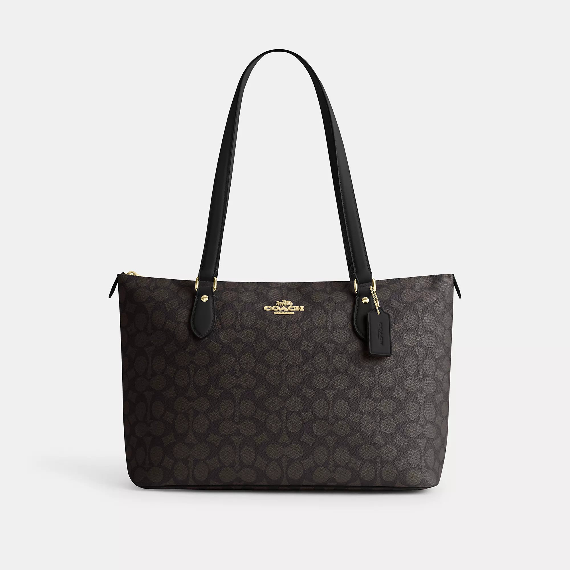 

Сумка-тоут Coach Outlet Gallery из фирменного холста, цвет gold/walnut/black, Черный, Сумка-тоут Coach Outlet Gallery из фирменного холста, цвет gold/walnut/black