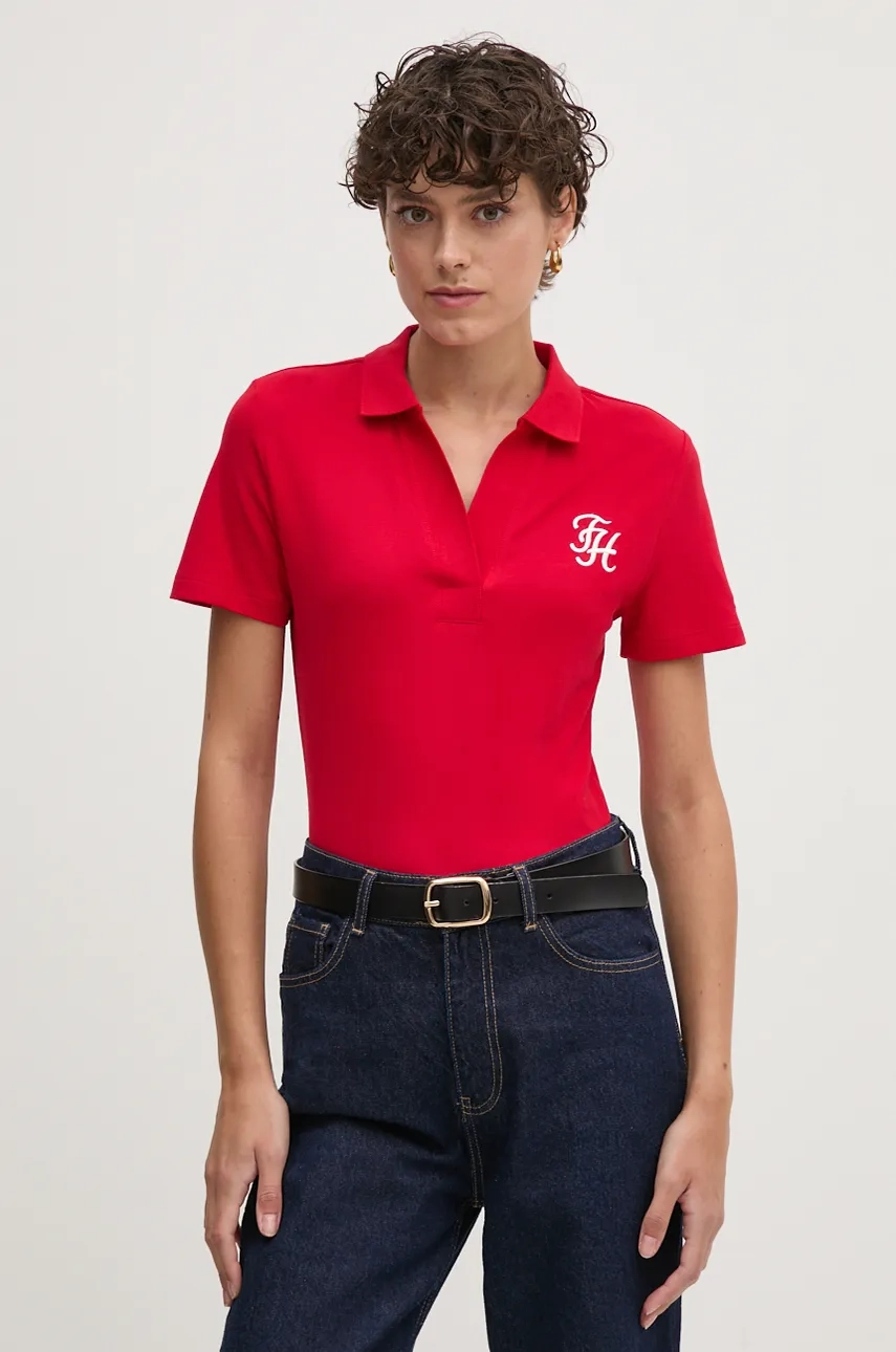

Поло Tommy Hilfiger, красный