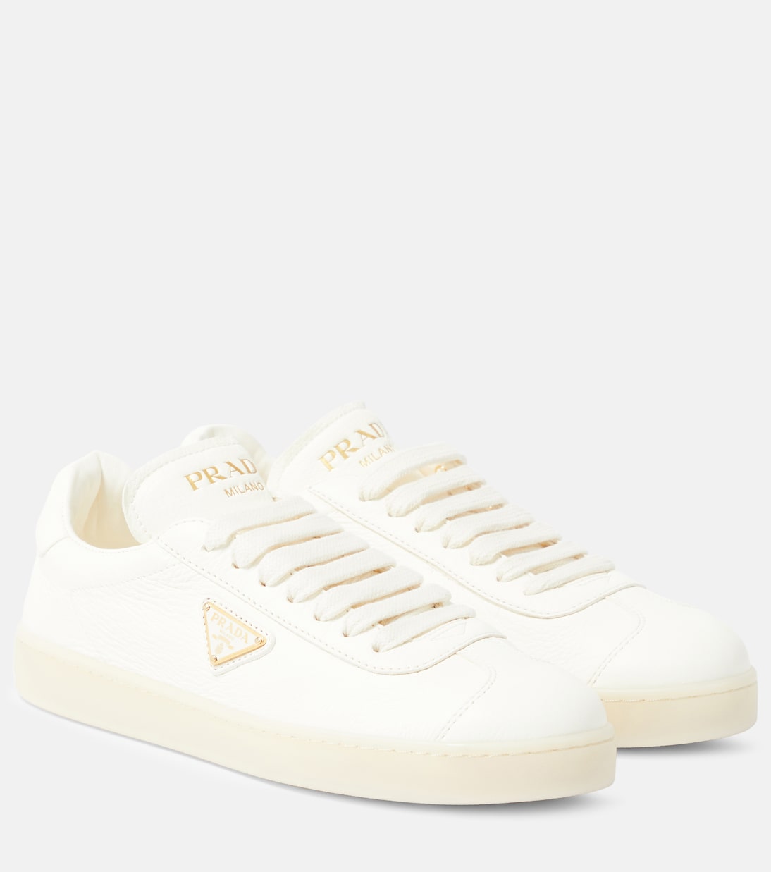 Кожаные кроссовки Lane Prada, Avorio
