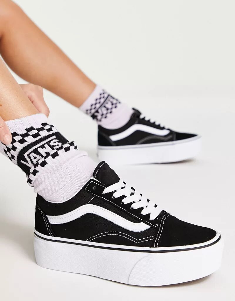 

Черно-белые кроссовки на платформе Vans Old Skool Stackform, Черный, Черно-белые кроссовки на платформе Vans Old Skool Stackform