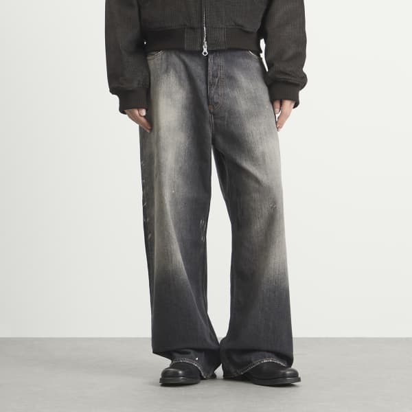 Acne Studios Черные джинсы Trafalgar с широкими штанинами, 2023 год — фото 2