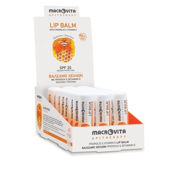 

Губная помада MACROVITA с прополисом и витамином Е SPF20 APITERAPIA 4,8г