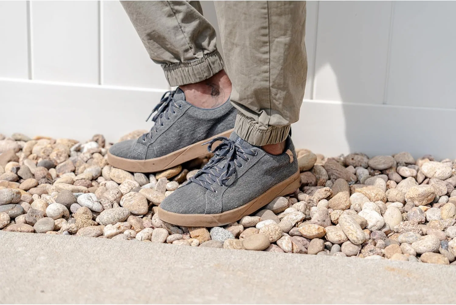 Мужские летние кроссовки SAOLA Cannon Canvas 2.0 M из переработанной серой веганской ткани — фото 2