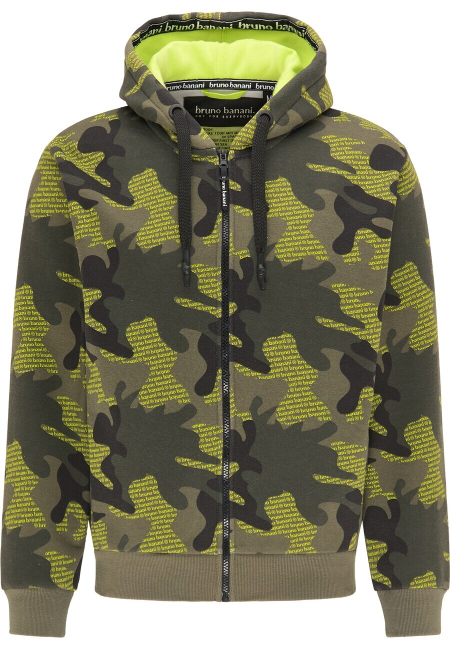 

Худи на молнии Bruno Banani MURPHY, цвет Khaki/Olive/Neon Green