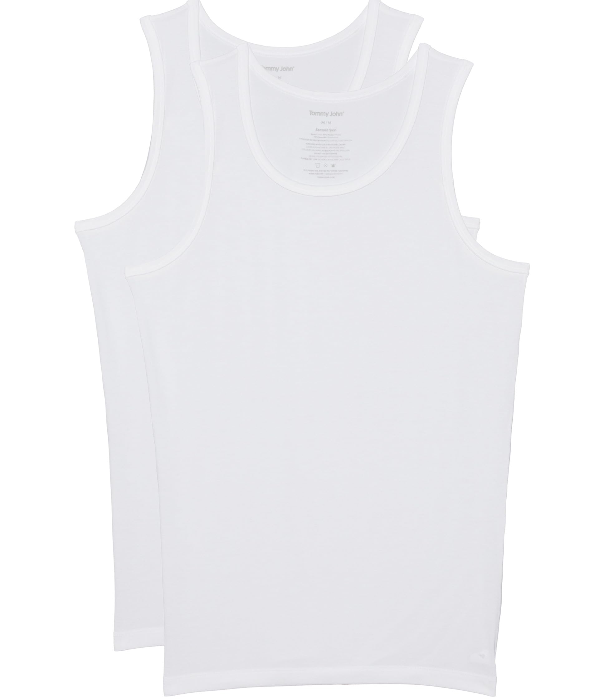 

Топ Tommy John Second Skin Slim Fit Tank Top 2 Pack, цвет White/White