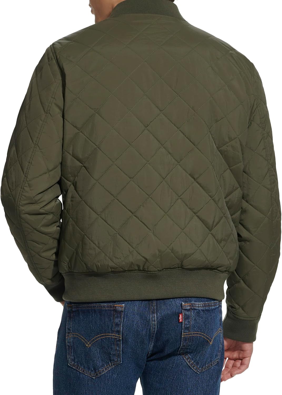 Мужская куртка-бомбер Levi's с ромбовидной стежкой, Olive Dry Touch Nylon — фото 3