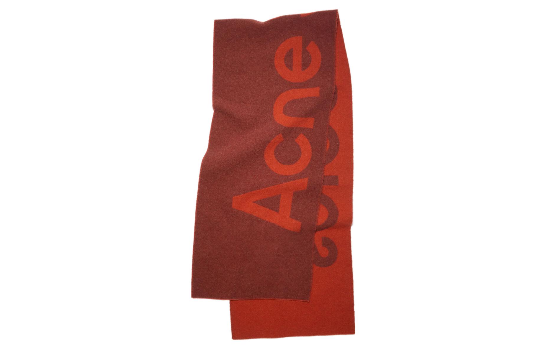 

Шерстяной шарф с логотипом Acne Studios, Ржаво-красный
