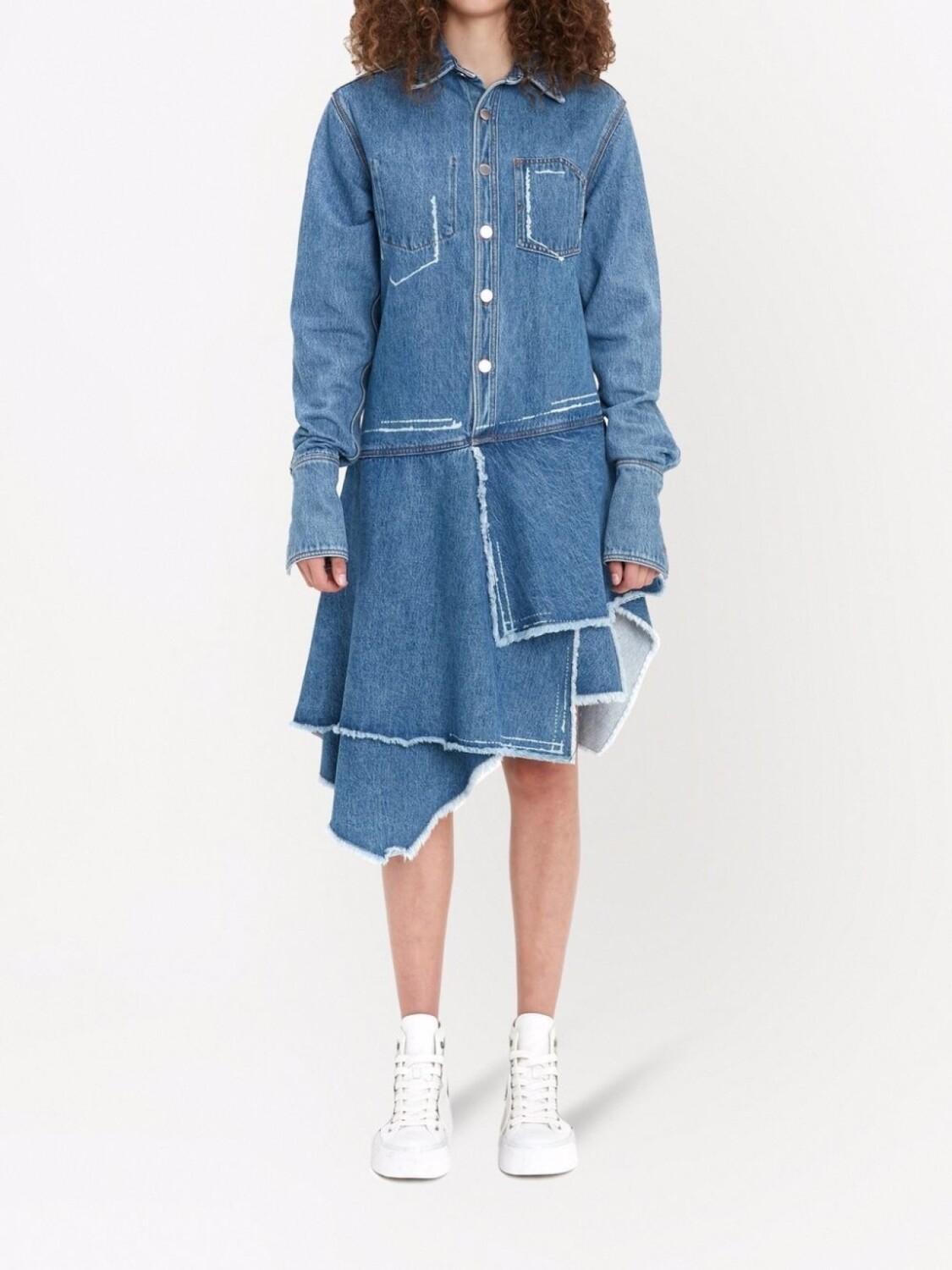 

Платье-рубашка асимметричного кроя JW Anderson, синий