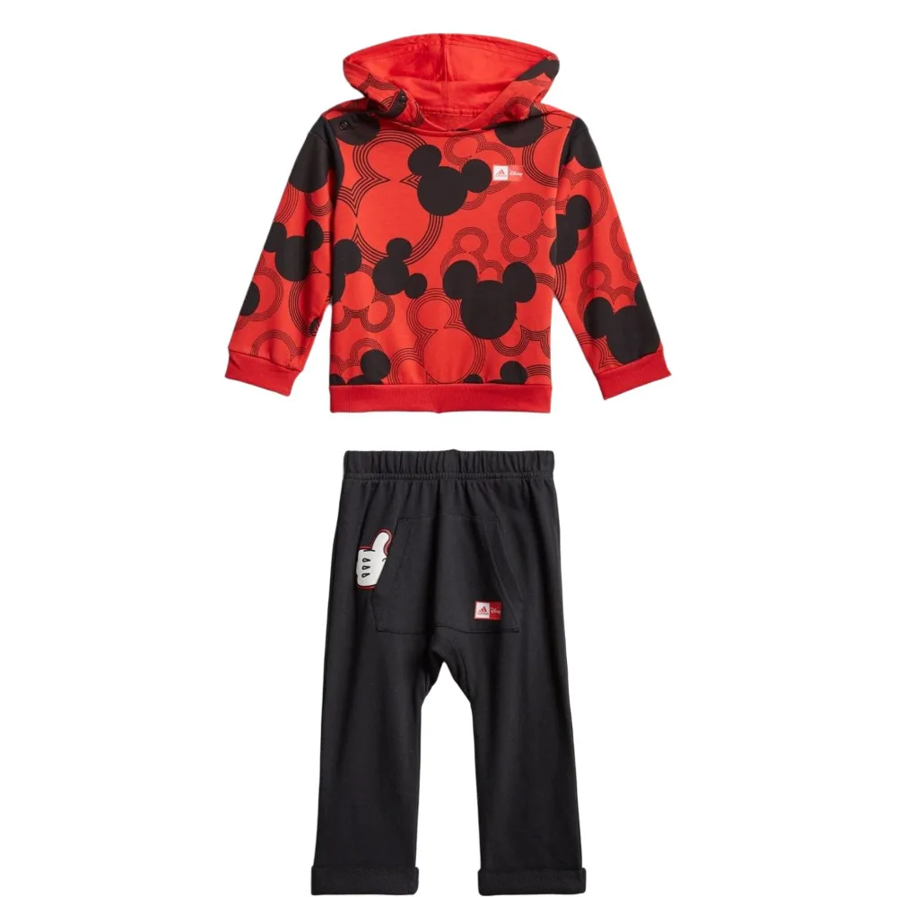 Детский спортивный комплект из 2 предметов DISHINI, LIANMINGKUAN Adidas, Set (Bright Red Top+Black Bottom)