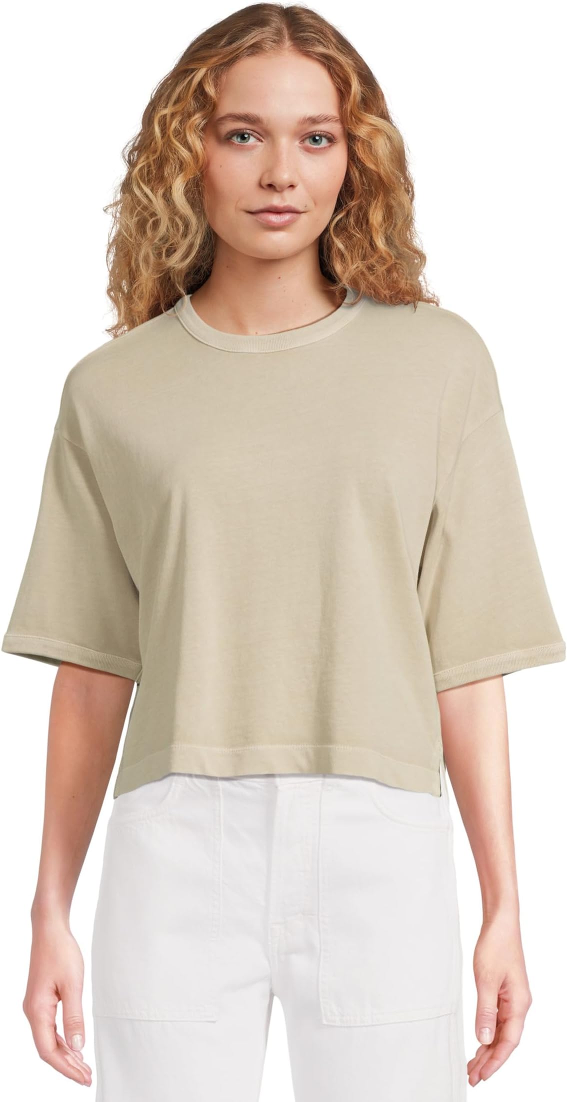 

Футболка Madewell Esther Side Slit Tee, цвет Soft Clay