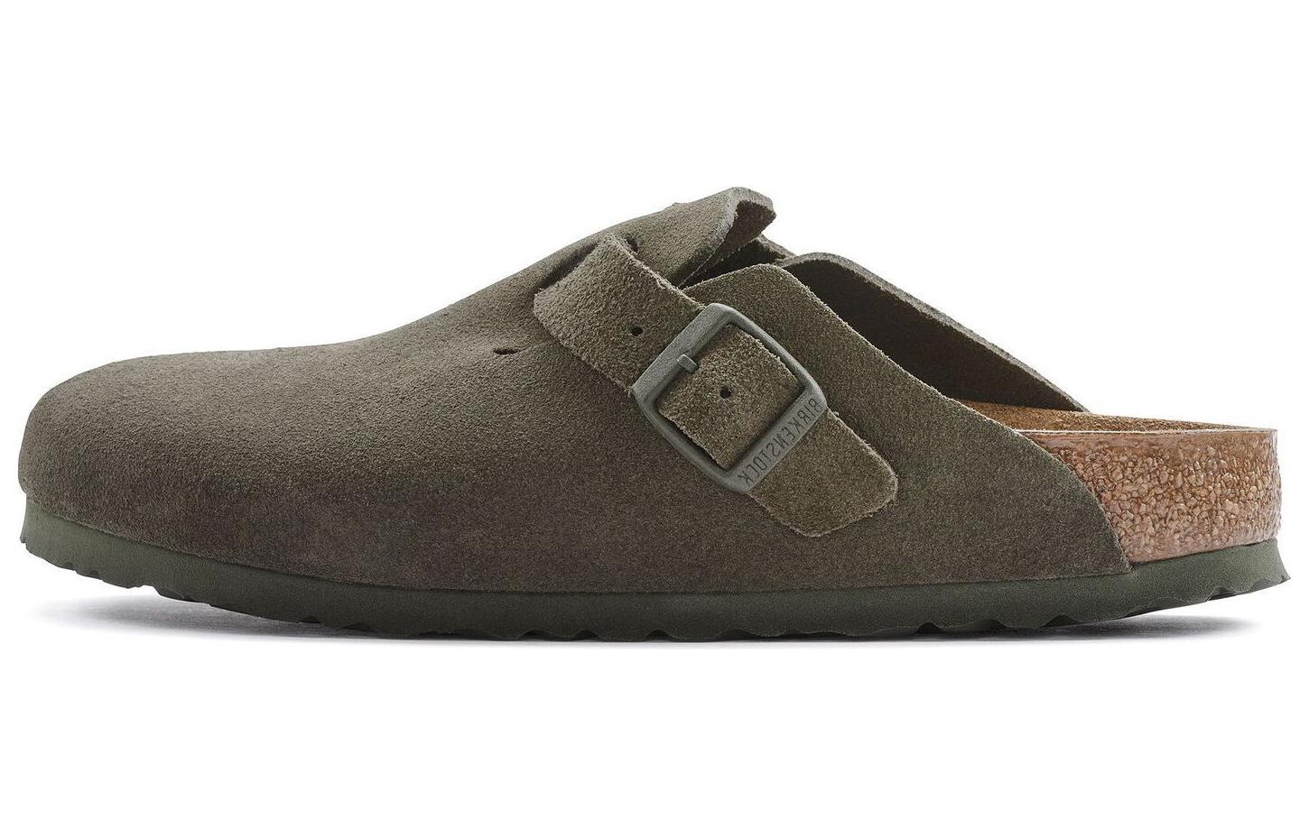 Замшевые кожаные сандалии без застежек Birkenstock, Green
