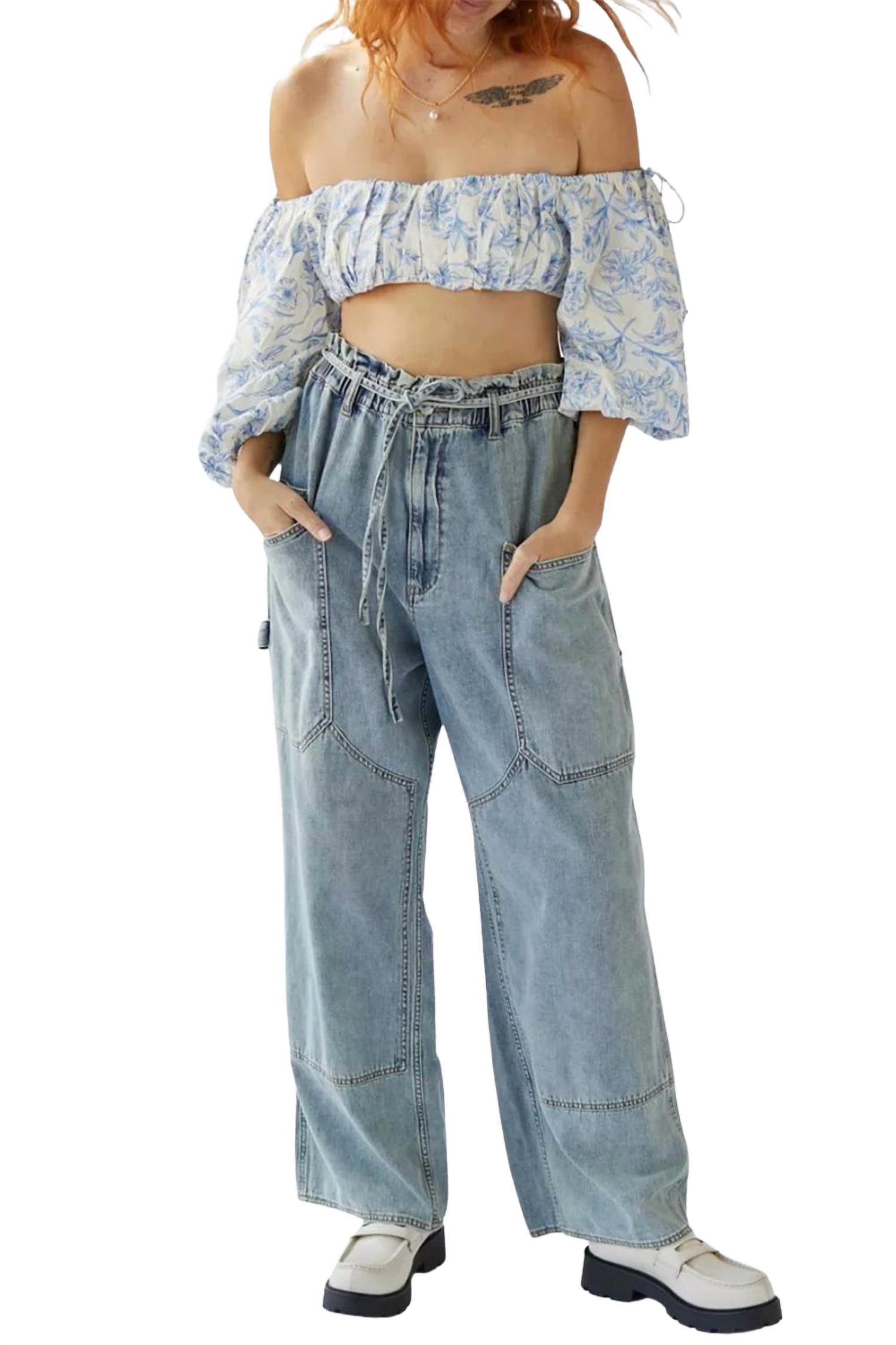 

Топ Maisie укороченный с цветочным принтом в голубом For Love & Lemons