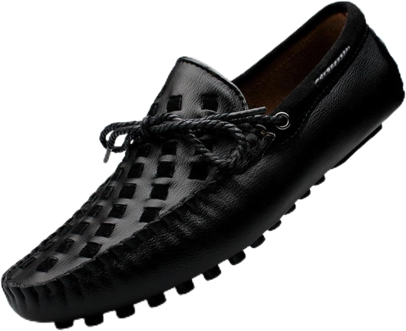 

Мужские лоферы из натуральной кожи на плоской подошве, повседневная обувь типа слипонов, легкие мягкие с круглым носком, дышащие и удобные мокасины для ежедневной прогулки, вождения и работы в офисе Netehadi, черный
