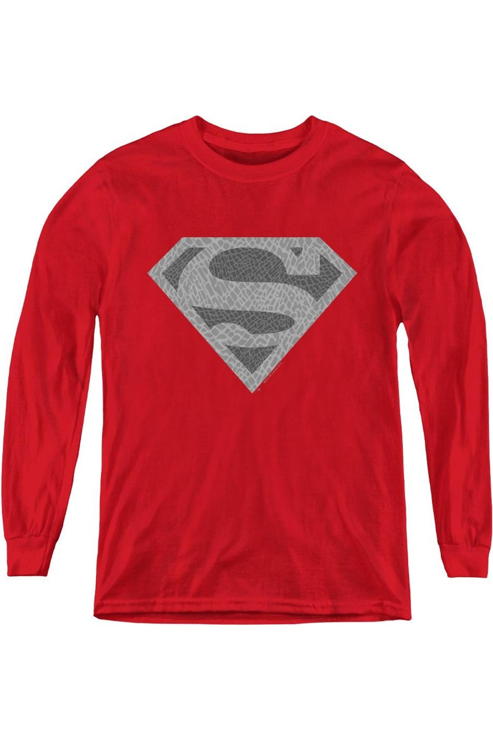 

Футболка с длинным рукавом для детей "Супермен и щит со слоном" Gildan, красный