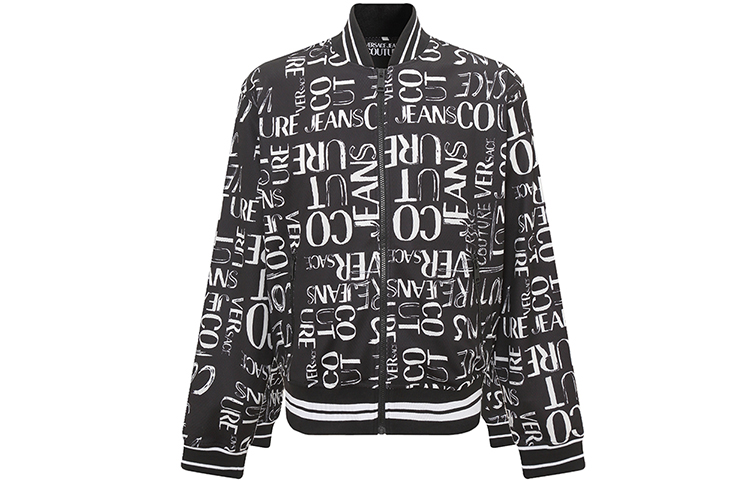

VERSACE JEANS COUTURE Чёрный худи с логотипом на молнии, Black
