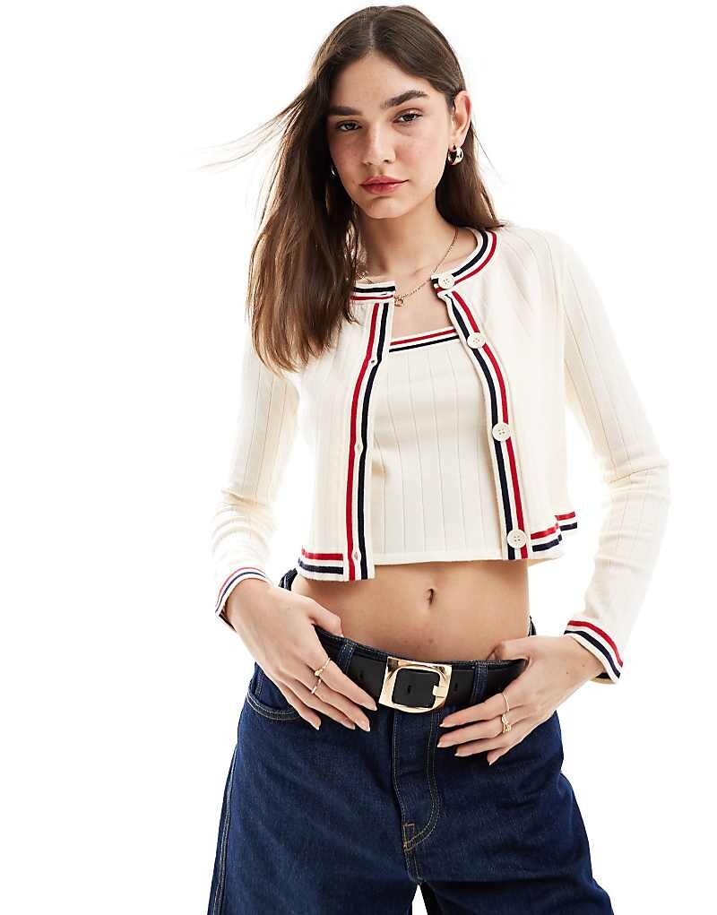 

ASOS DESIGN — кардиган с контрастной отделкой в ​​тон