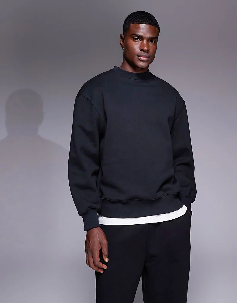 

Толстовка оверсайз ASOS DESIGN премиум-класса плотностью 400 г/м² черного цвета