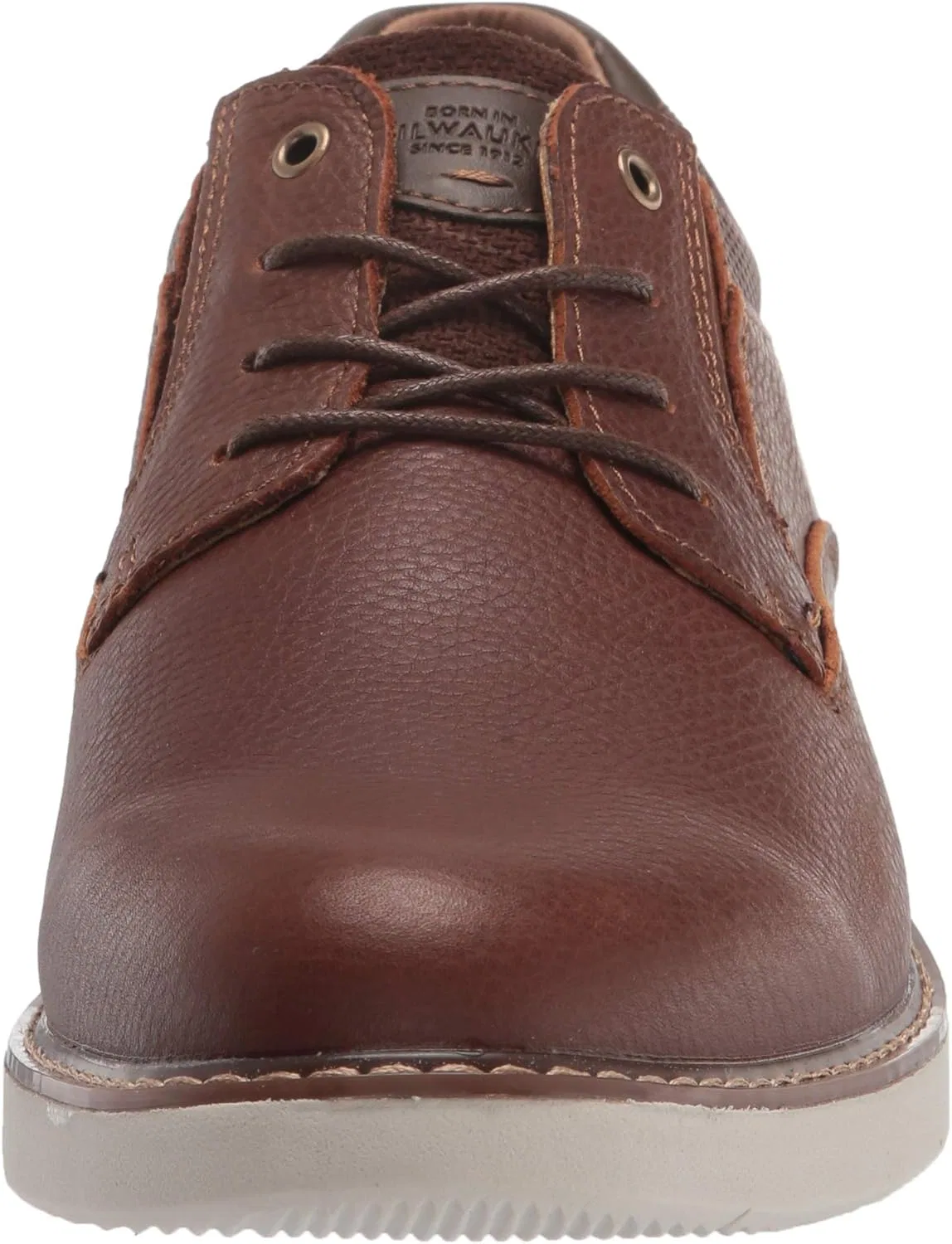 Мужские кожаные оксфорды Nunn Bush Bayridge с гладким носком и шнуровкой, модель Plain Toe, Brown Multi-Coloured — фото 2