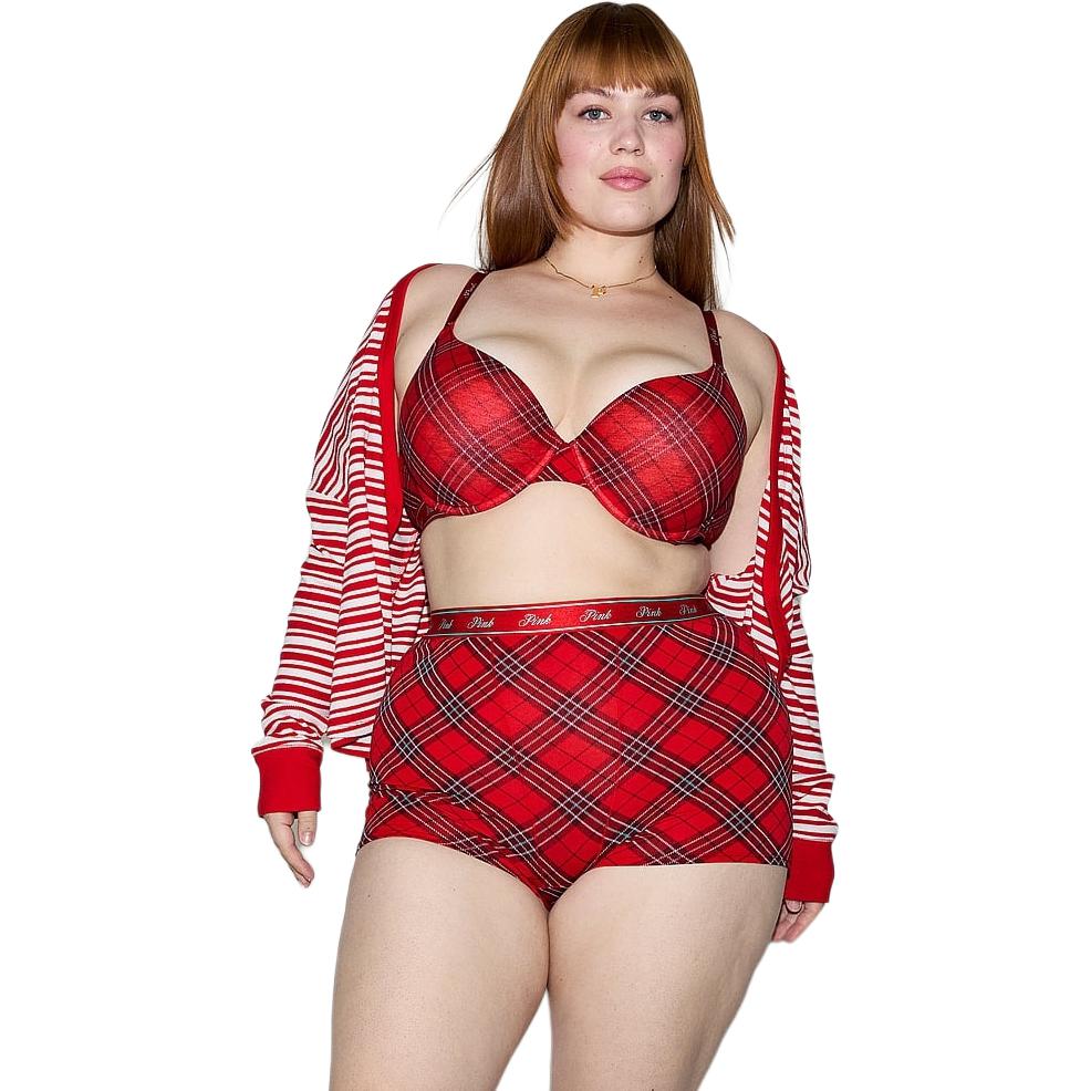 Victoria's Secret Бюстгальтер Pink Wear Everywhere красный зеленый в клетку — фото 4