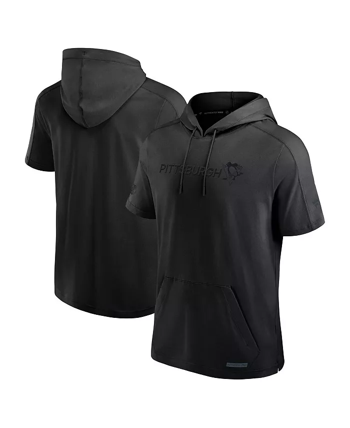

Мужская черная худи с коротким рукавом Pittsburgh Penguins Authentic Pro Road Performance Fanatics