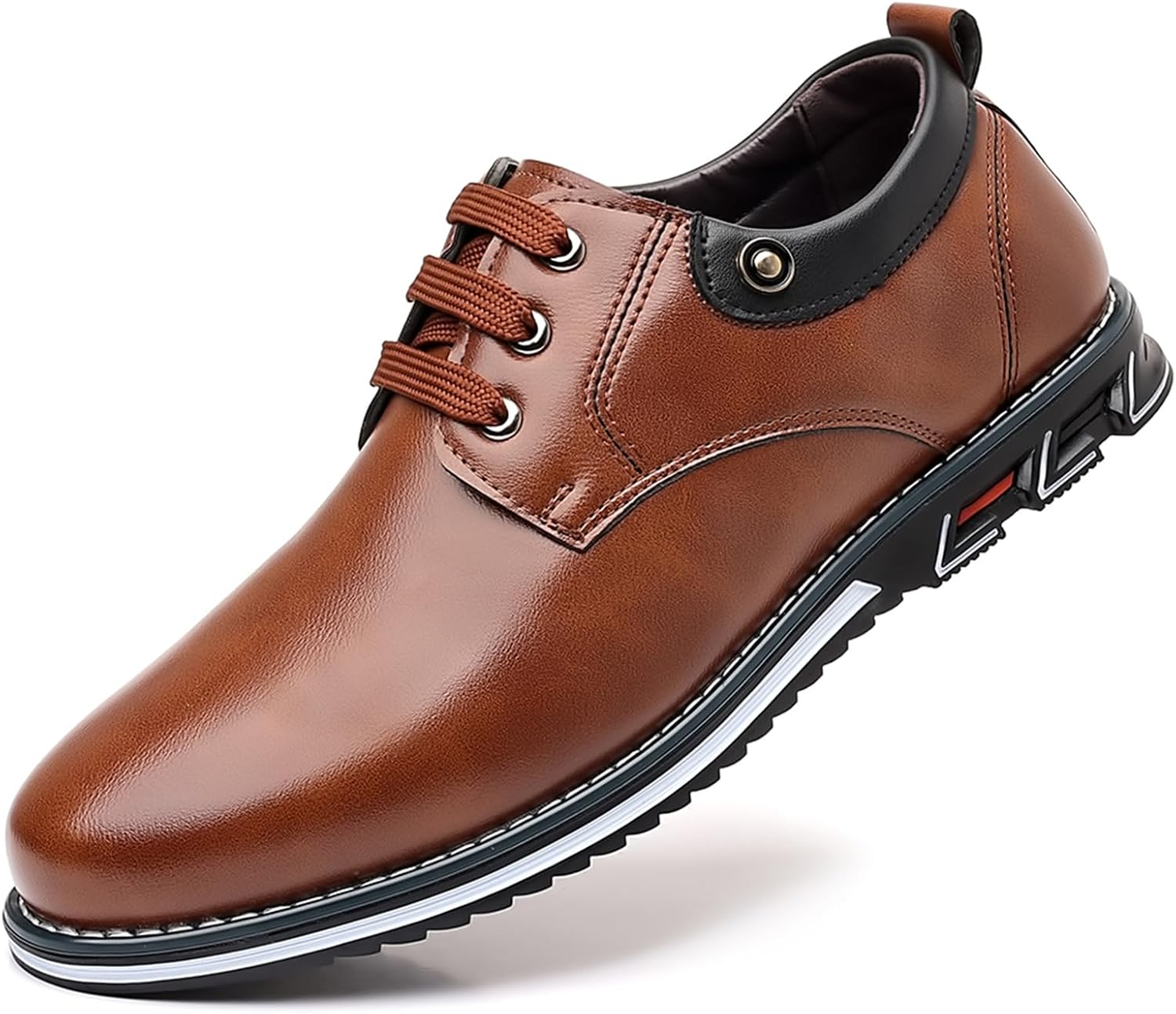 

Мужские туфли Оксфорды повседневные Бизнес-кэжуал кроссовки Удобная офисная обувь Abborora, светло-коричневый