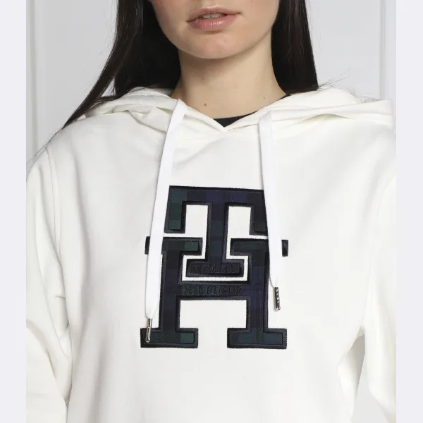 Толстовка классического кроя с крупной монограммой Tommy Hilfiger, белый — фото 3