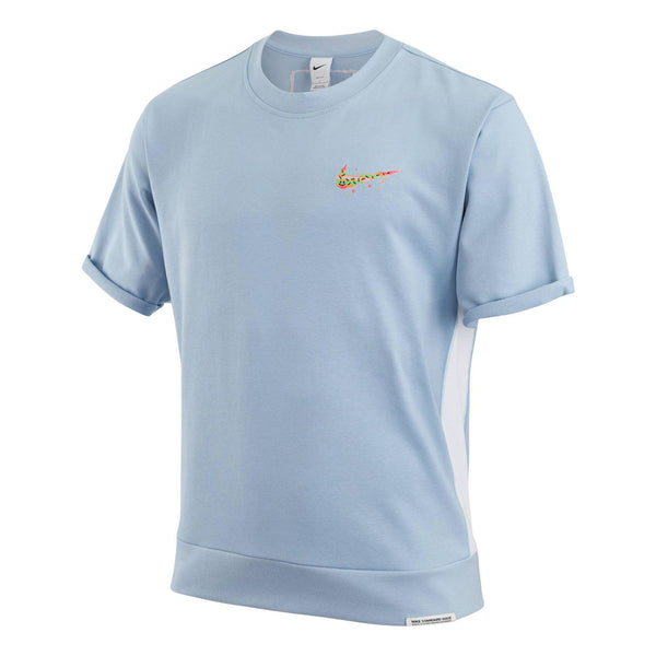 

Футболка Nike Colorblock Cartoon Small Label Sports Training Round Neck Short Sleeve Blue, мультиколор