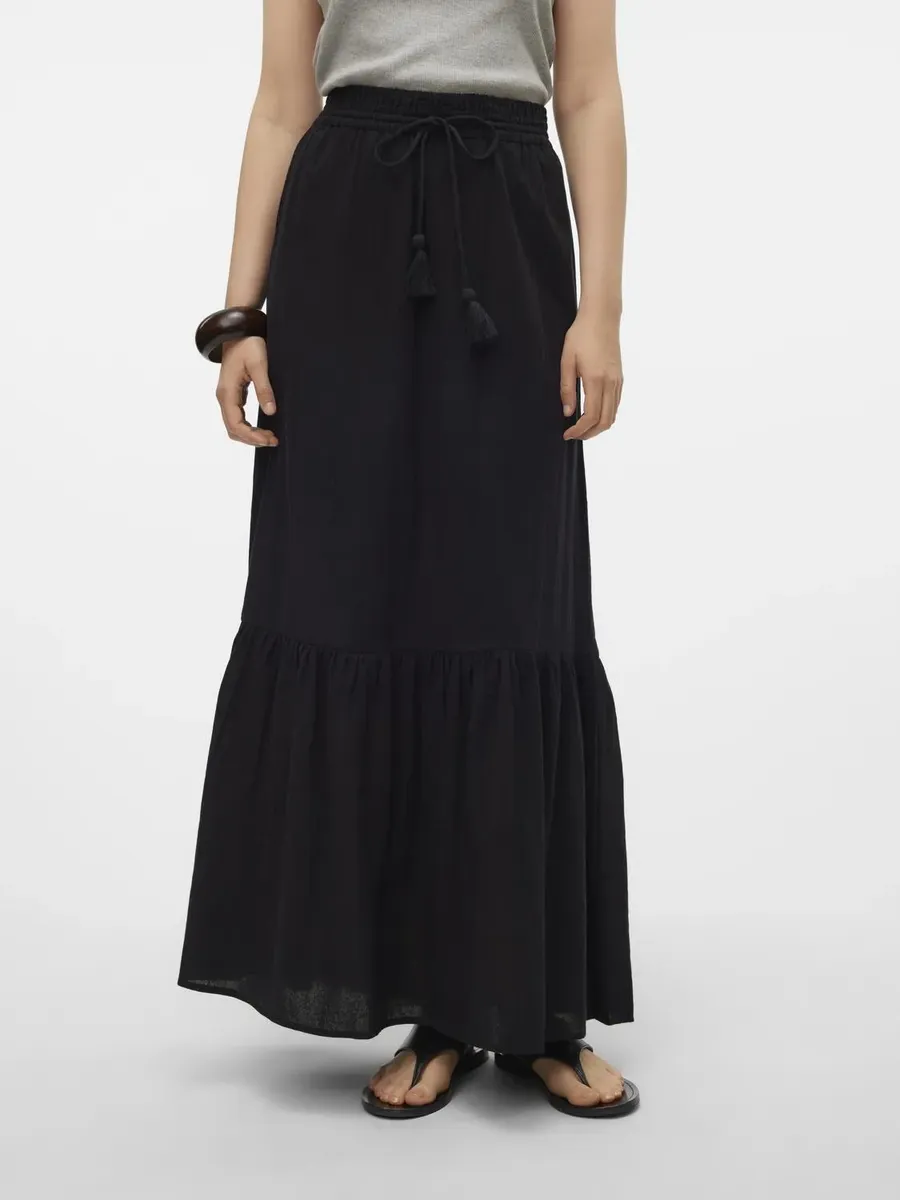 

Юбка макси Vero Moda "VMPRETTY HW MAXI SKIRT WVN GA NOOS", черный