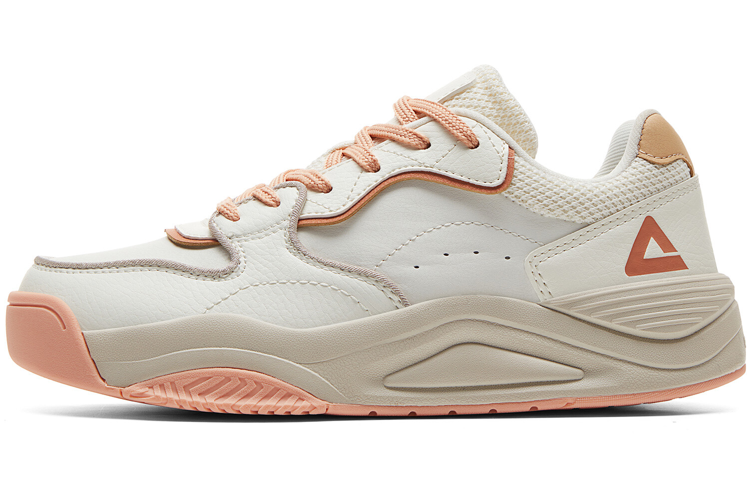 

Кроссовки PEAK Skateboarding Shoes Women's Low-top Beige/Red, белый/оранжевый