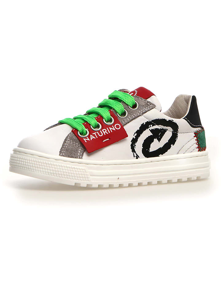 

Naturino Кожаные кроссовки "Hess" в бело-разноцветном исполнении