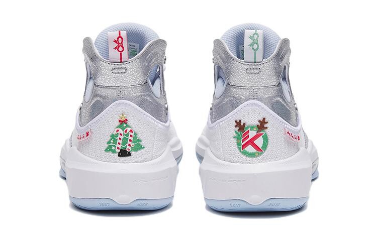 Детские баскетбольные кроссовки GS High-top белые/серебристые/синие Anta Kids — фото 4