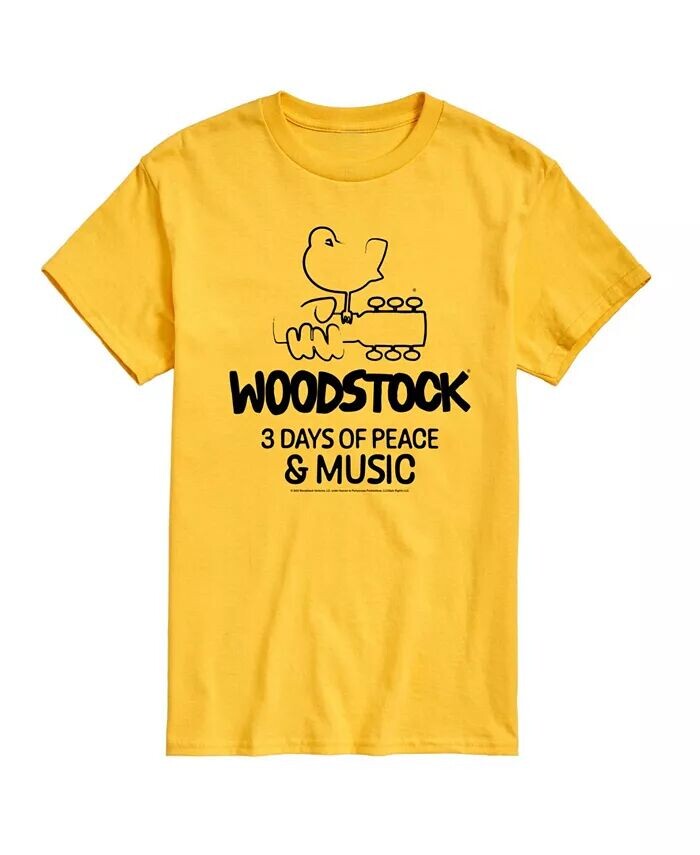 

Мужская футболка с короткими рукавами Hybrid Apparel Woodstock 3 Days Of Peace And Music AIRWAVES, желтый