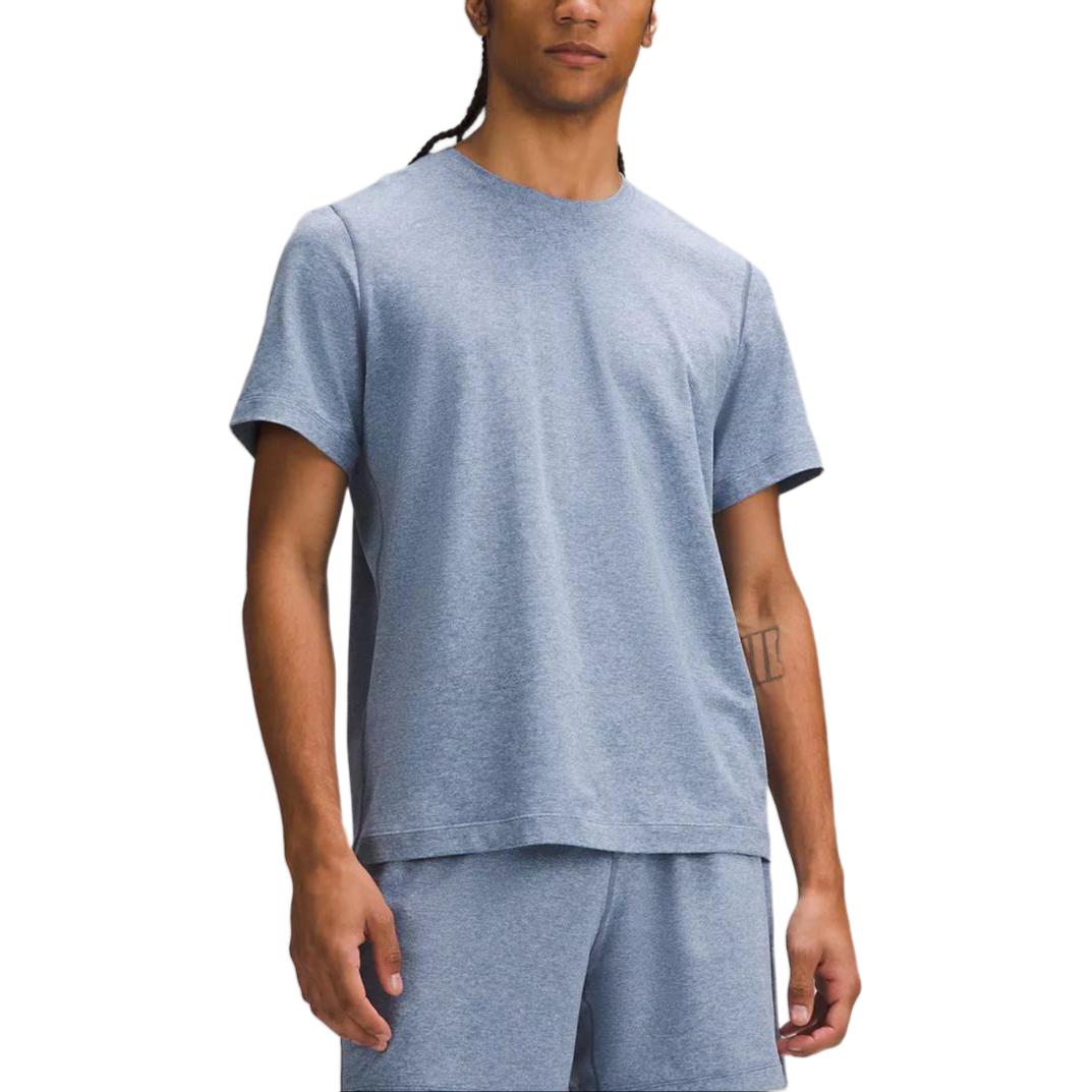 

Мягкая трикотажная футболка с коротким рукавом, мужская Lululemon, синий/hosb/htrc