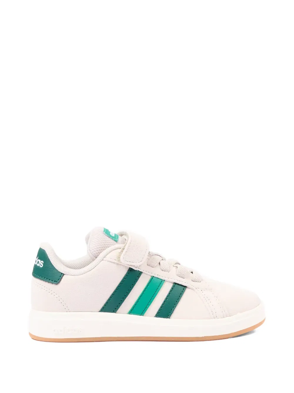 Кроссовки из кожи в полоску с ремешком на липучке Adidas Kids, нейтральный — фото 2