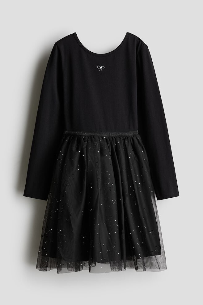 

Платье из джерси с тюлевой юбкой H&M, черный