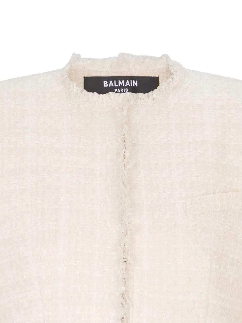 Укороченный твидовый жакет Spencer Balmain, нейтральный — фото 2