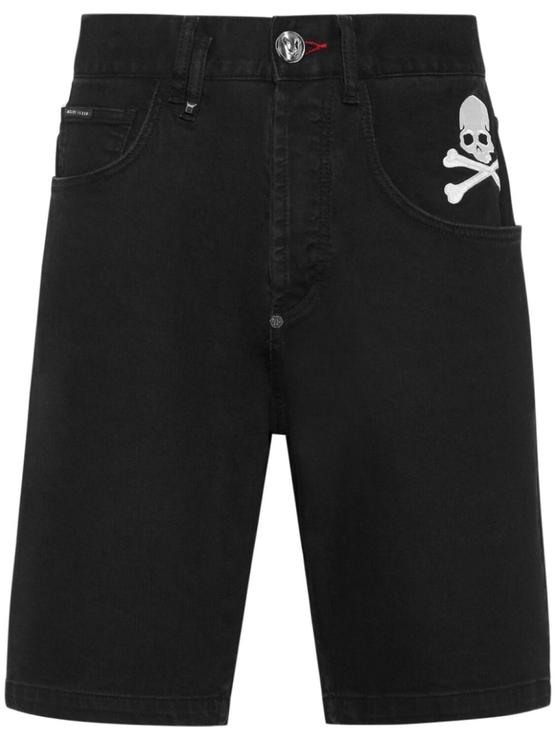 

Philipp Plein джинсовые шорты с вышивкой, черный