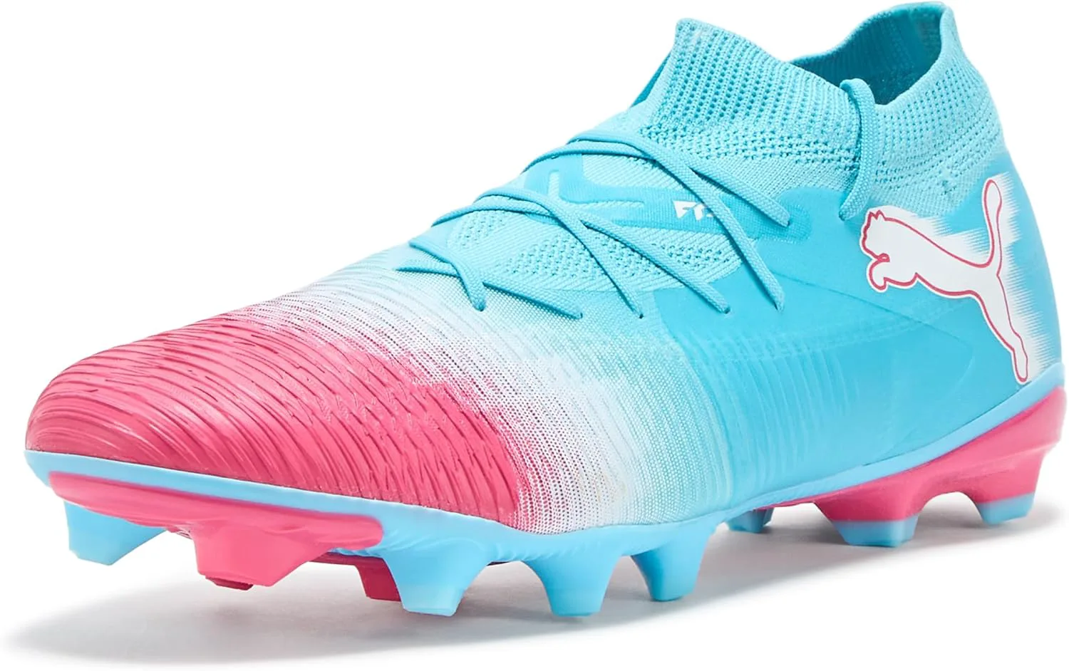 Мужские футбольные бутсы Puma Future Match Firm Ground, искусственная поверхность, синий/белый/розовый