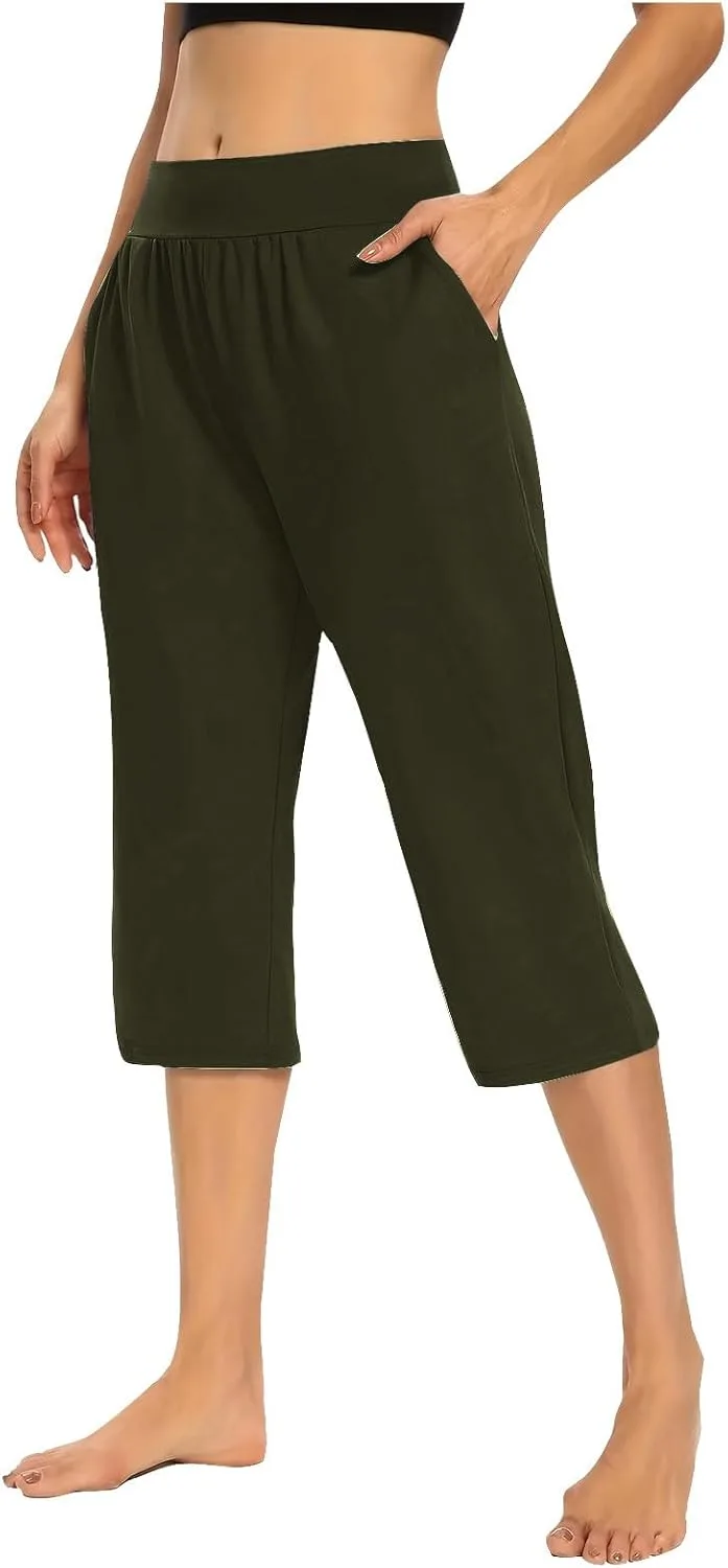 Капри для женщин Stretch High Waisted с карманом