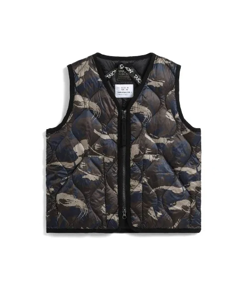 Детский жилет MILITARY V-NECK W-ZIP DOWN VEST TAION с наполнителем из пуха и пера, тёмно-синий