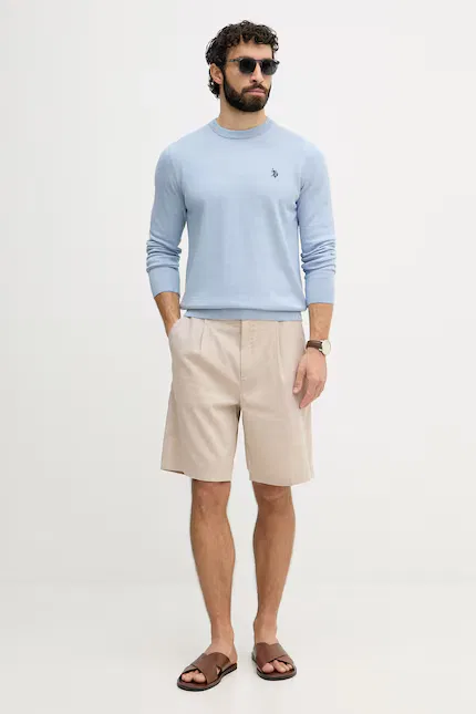 Свитер трикотажный DHM KNIT U.S. Polo Assn., синий — фото 2