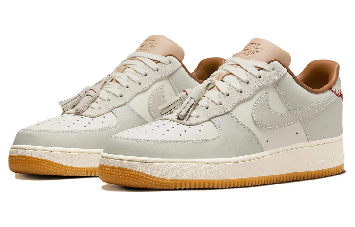 Кроссовки Air Force 1 Low Tassels Light Bone Nike, бежевый хаки — фото 4