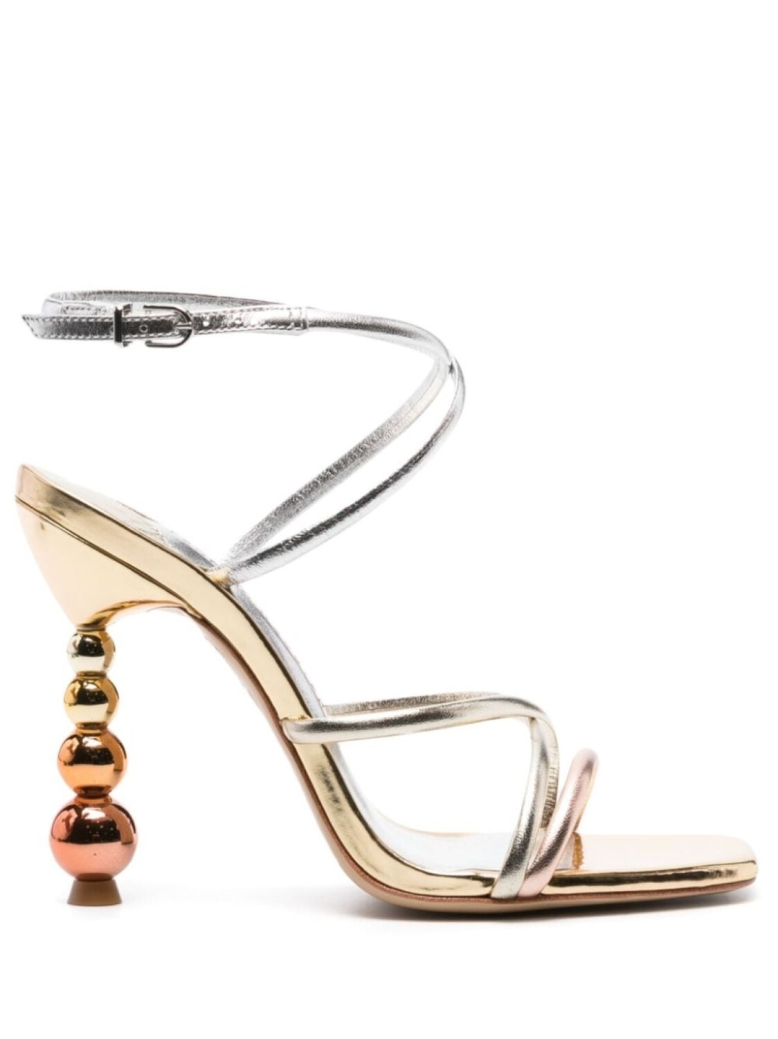 

Sophia Webster босоножки Perla 110 с эффектом металлик, золотистый
