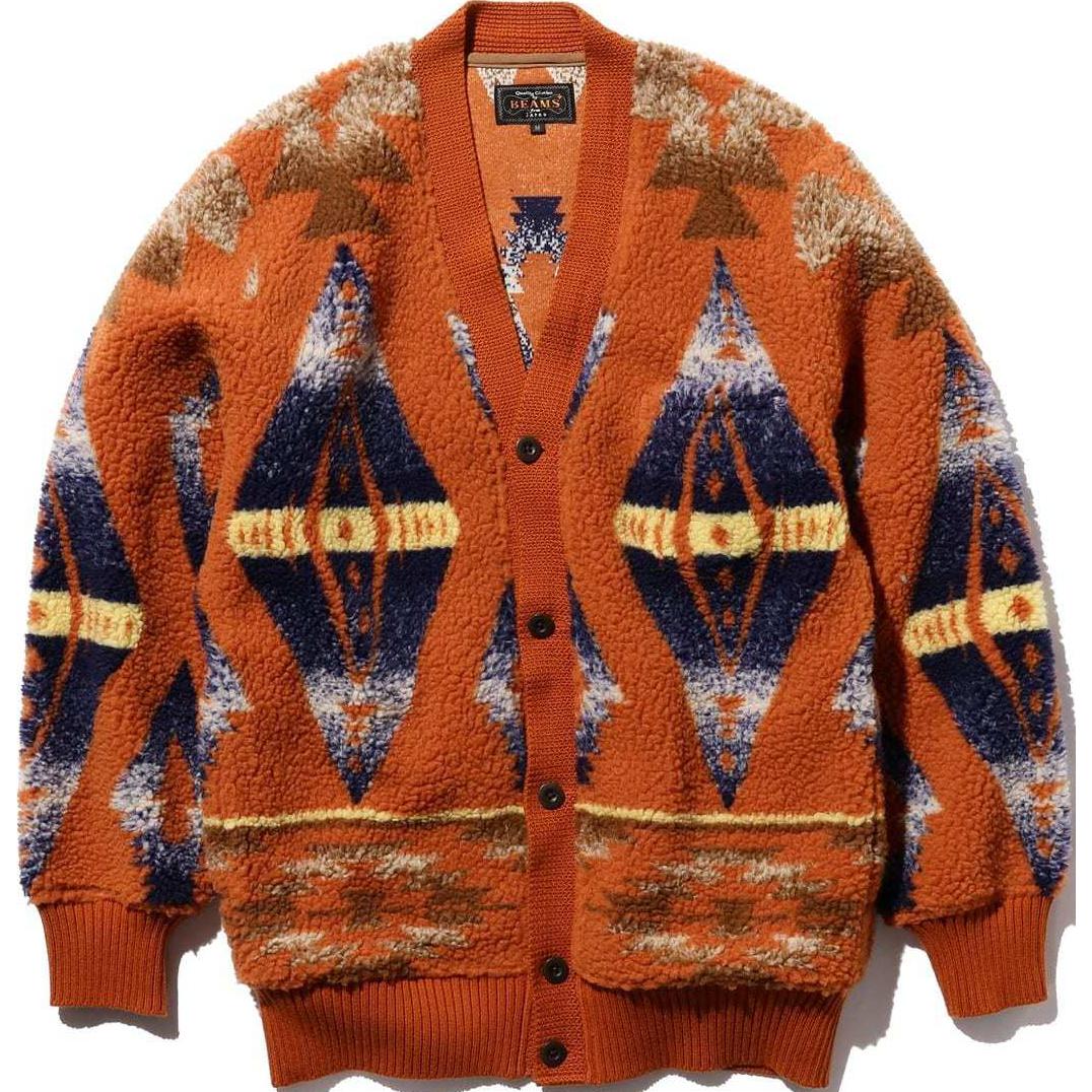 

Кардиган с геометрическим принтом Beams, оранжевый