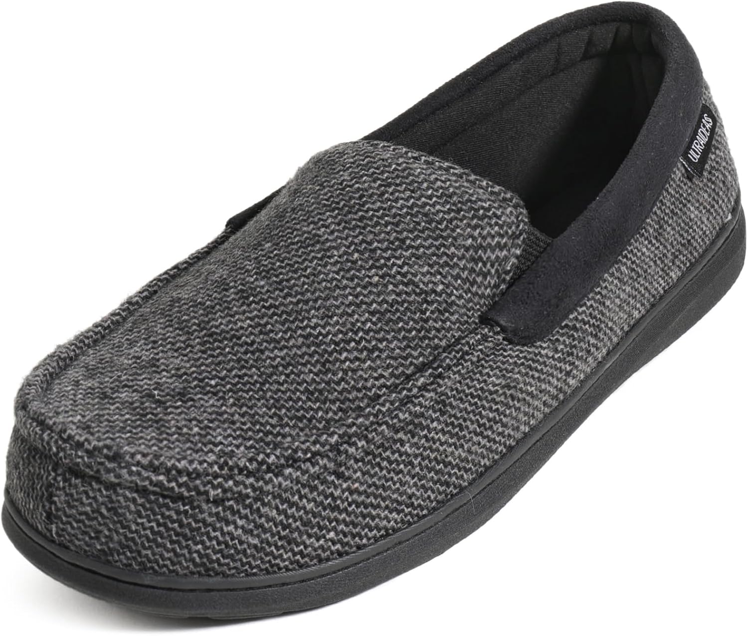 

Мужские мокасины ULTRAIDEAS с мыском-«мок» - домашние и тапочки с памяью формы, дышащим и теплым вязаным верхом, серый
