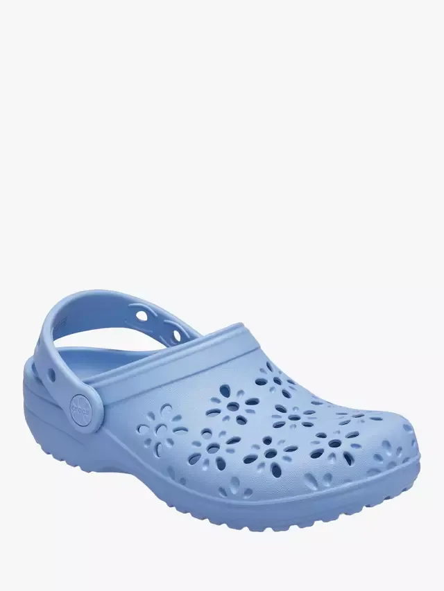 Детские классические сабо с цветочным принтом, цвет Голубая дымка Crocs — фото 2