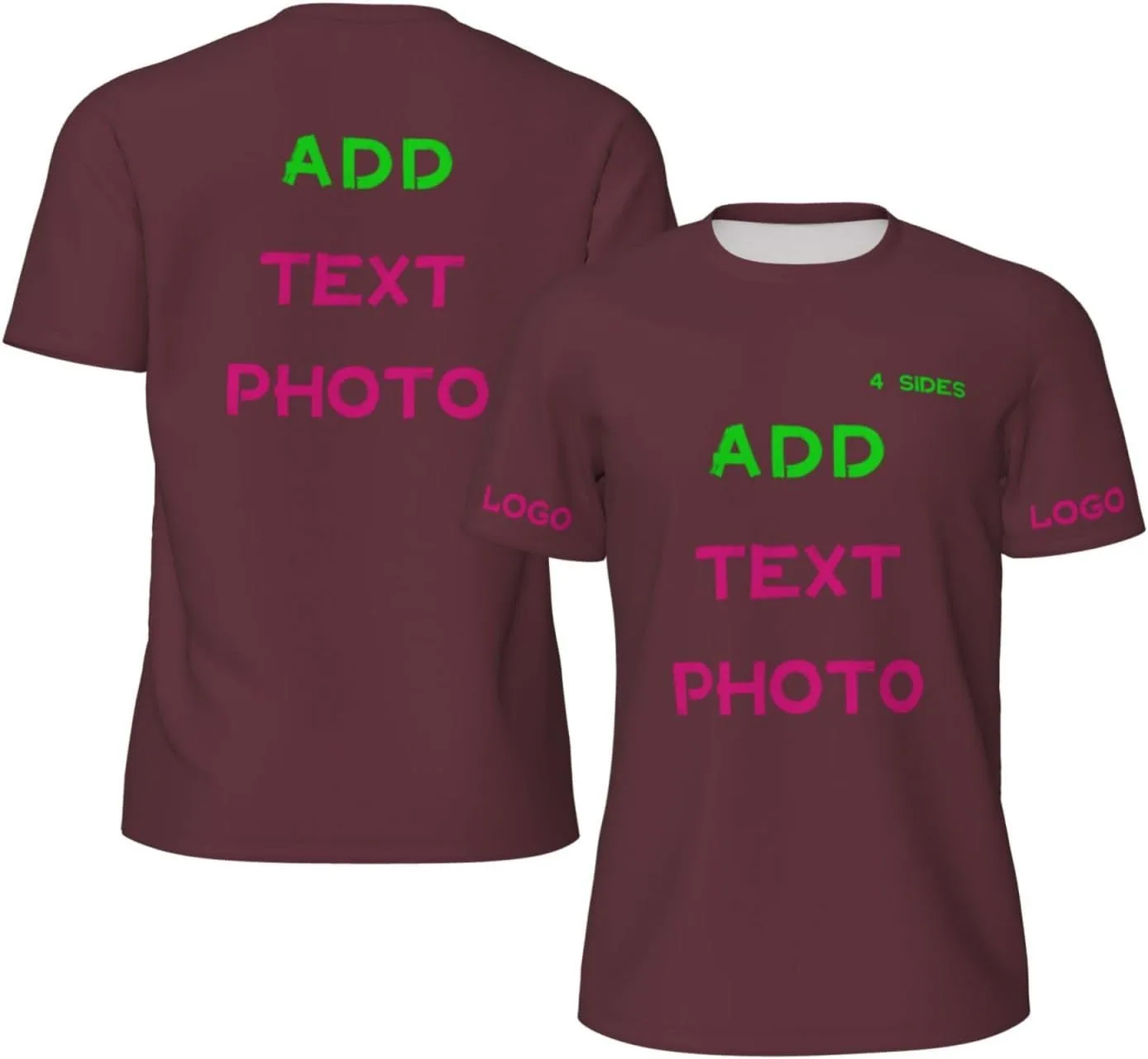 

Футболка Custom с принтом на 4 сторонах и логотипом