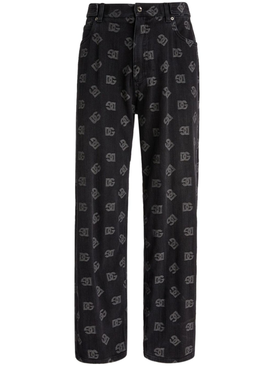 

Джинсы с монограммным узором Dolce & Gabbana, черный