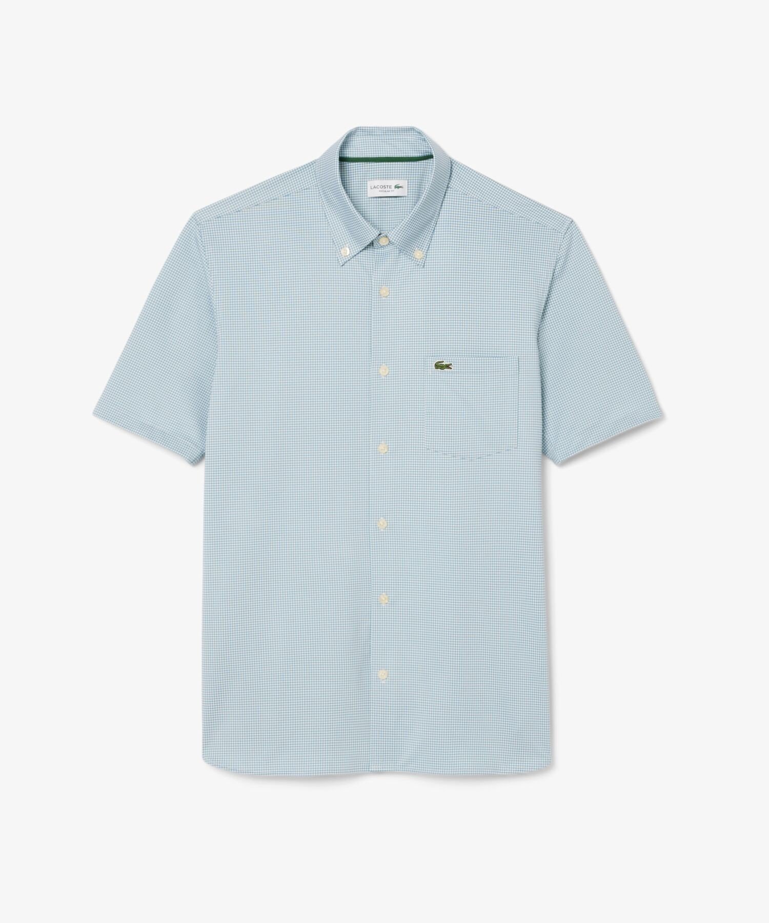 Футболка Lacoste в мелкую клетку, серый/синий — фото 4